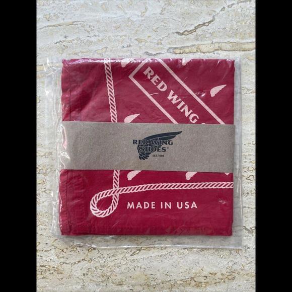 Red Wing Shoes Cotton Bandana Usa Handkerchief 21x21 Inches New Red